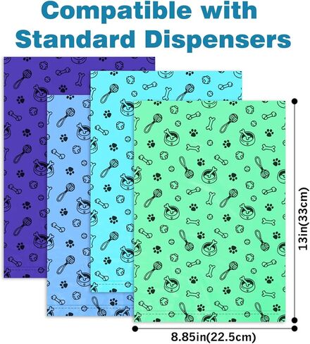 Dog Poop Bags Rolls 420 Counts: TVOOD Extra Thick Poop Bags for Dogs Leak-proof Scented Pet Waste Bags for Doggie Poo - with 2 Dispenser, Green in Saudi Arabia