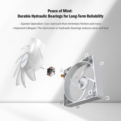 Montech GF120R V2 Argb 120mm Case Fan - تصميم أنيق وأحد الحد الأدنى ، تدفق الهواء العالي ، المحمل الهيدروليكي ، الأداء الهادئ ، إضاءة Argb نابضة بالحياة ، شفرة عكسية ، أبيض in Kuwait
