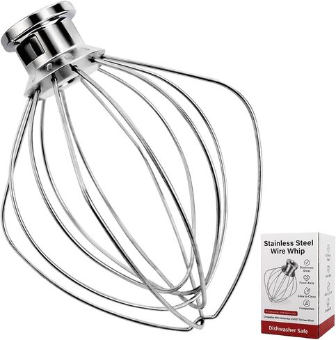 K45WW 6-Wire Whip Attachment Fits KitchenAid Tilt Head Stand Mixer - Egg Heavy Cream Beater, Cakes Mayonnaise Whisk for Kitchen Aid Mixer Accessory Replacement Parts in Kuwait