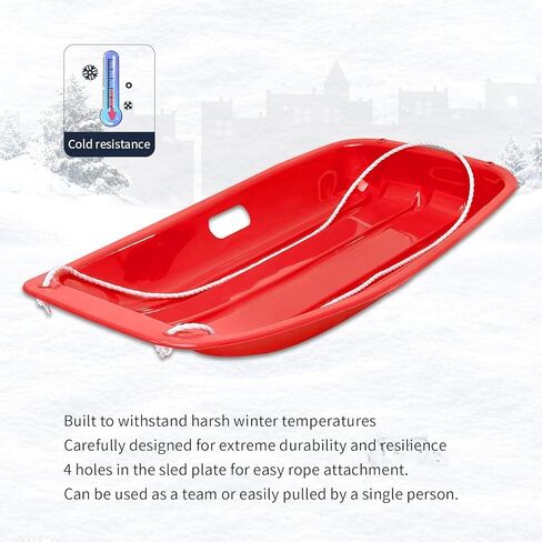 لوح زلاجة بلاستيكي من Sufcnire مكون من قطعتين للبالغين مع أربعة حبال للأنشطة الشتوية الخارجية in Kuwait