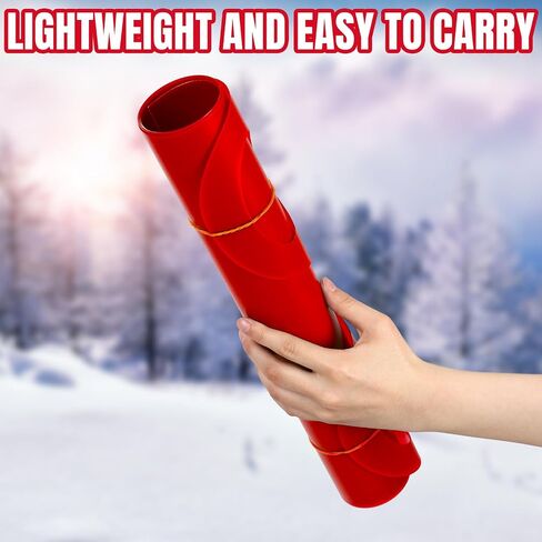 Poen 4 Pcs Lightweight Roll up Snow Sled with Handles Portable Rolling Winter Snow Sled for Kids Durable Plastic Sleds for Sand Dark Blue Utility Sled Sledding Snow Carpet for Beach Snow Grass Sand in Saudi Arabia