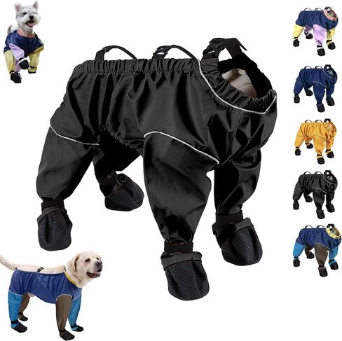 بدلة ثلج للكلاب مع أحذية مرفقة، أحذية ثلج للكلاب مقاومة للماء، مقاومة للرياح، معطف كفوف الكلاب بأربعة أرجل، حمالات قابلة للتعديل للاستخدام في الهواء الطلق في الشتاء والثلج والمشي لمسافات طويلة (أزرق، صغير جدًا) in Kuwait