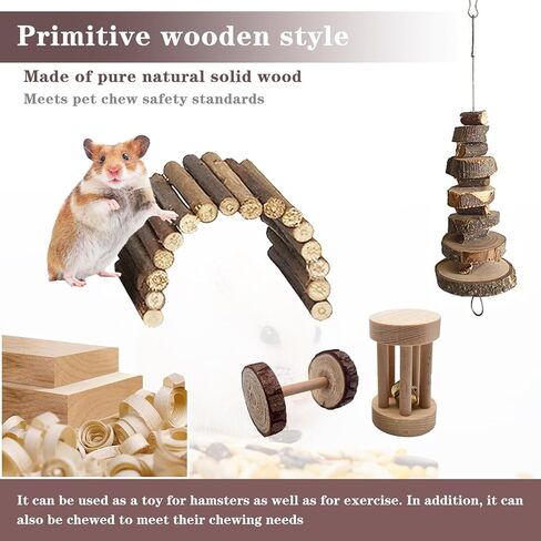 Natural Wooden Hamster Tunnels & Hideouts – Chew-Safe Birch Trunk Tubes for Dwarf Hamsters, Gerbils, Mice – Cage Accessories, Exercise Toy, Forest-Themed Small Pet Habitat in Saudi Arabia