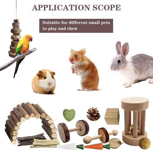 Natural Wooden Hamster Tunnels & Hideouts – Chew-Safe Birch Trunk Tubes for Dwarf Hamsters, Gerbils, Mice – Cage Accessories, Exercise Toy, Forest-Themed Small Pet Habitat in Saudi Arabia