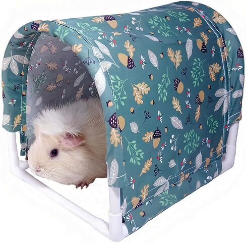 نفق مخبأ خنزير غينيا، ألعاب خنازير غينيا الصوفية الكبيرة القابلة للغسل لموائل الحيوانات الصغيرة، جلود خنزير غينيا قوية مضادة للمضغ للأرنب، شينشيلا (8.2 × 8.6 بوصة) in Kuwait