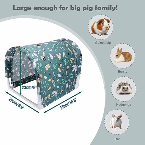 نفق مخبأ خنزير غينيا، ألعاب خنازير غينيا الصوفية الكبيرة القابلة للغسل لموائل الحيوانات الصغيرة، جلود خنزير غينيا قوية مضادة للمضغ للأرنب، شينشيلا (8.2 × 8.6 بوصة) in Kuwait