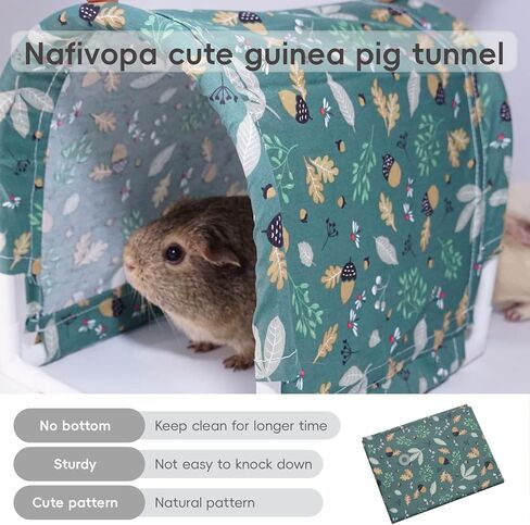 نفق مخبأ خنزير غينيا، ألعاب خنازير غينيا الصوفية الكبيرة القابلة للغسل لموائل الحيوانات الصغيرة، جلود خنزير غينيا قوية مضادة للمضغ للأرنب، شينشيلا (8.2 × 8.6 بوصة) in Kuwait