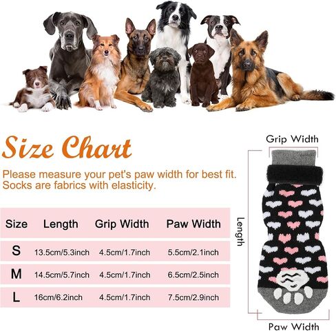 Rypet Anti Slip Dog Socks 2 Pairs - Dog Grip Socks with Straps Traction Control for Indoor on Hardwood Floor Wear, Pet Paw Protector for Small Medium Large Dogs Small in Saudi Arabia