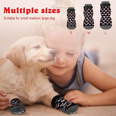 Rypet Anti Slip Dog Socks 2 Pairs - Dog Grip Socks with Straps Traction Control for Indoor on Hardwood Floor Wear, Pet Paw Protector for Small Medium Large Dogs Small in Saudi Arabia