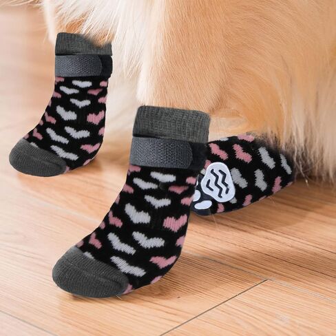 Rypet Anti Slip Dog Socks 2 Pairs - Dog Grip Socks with Straps Traction Control for Indoor on Hardwood Floor Wear, Pet Paw Protector for Small Medium Large Dogs Small in Saudi Arabia