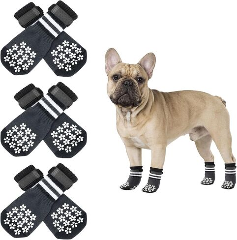 Rypet Anti Slip Dog Socks 2 Pairs - Dog Grip Socks with Straps Traction Control for Indoor on Hardwood Floor Wear, Pet Paw Protector for Small Medium Large Dogs Small in Saudi Arabia