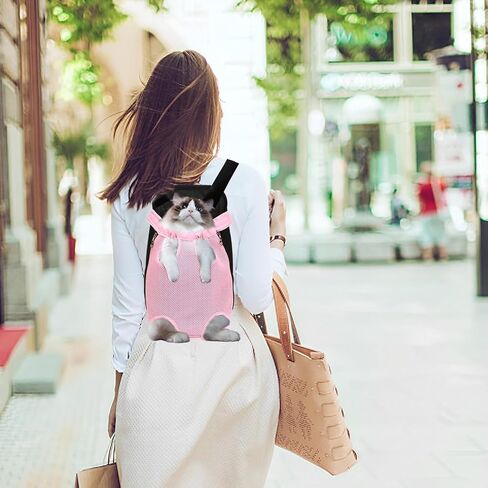حقيبة ظهر لحمل الحيوانات الأليفة قابلة للتعديل، حامل أمامي لأرجل الحيوانات الأليفة للكلاب الصغيرة والقطط، حقيبة ظهر للتنزه سيرًا على الأقدام، صدر أمامي، للمشي اليومي (M) in Saudi Arabia