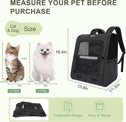 Cat Backpack Carrier with Ventilation Mesh and Safety Leash, Lightweight Dog Travel Backpack with Pockets, Reflective Strip, and Removable Mat,Hiking and Outdoor Use,Blue in Kuwait