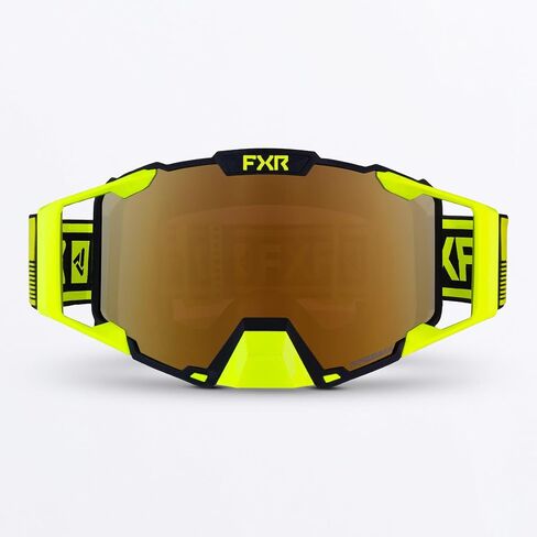 FXR Pilot Snow Goggles Outriggers منخفضة المستوى مضادة للضباب والخدش، إشعال العدسة - برونزي HD/Inferno - مقاس واحد in Kuwait
