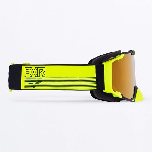 FXR Pilot Snow Goggles Outriggers منخفضة المستوى مضادة للضباب والخدش، إشعال العدسة - برونزي HD/Inferno - مقاس واحد in Kuwait