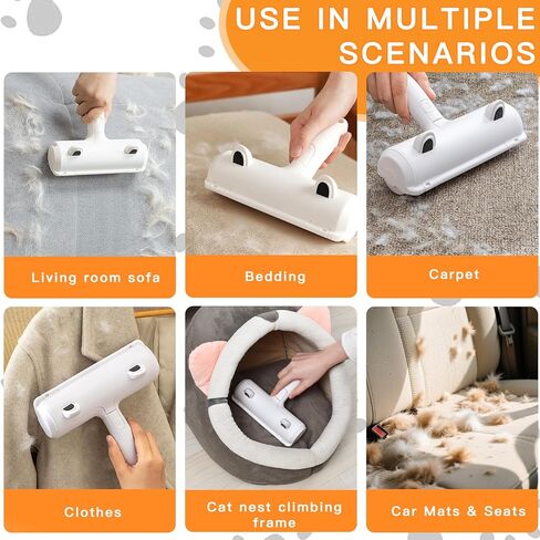 Pet Hair Remover Roller & Self-Cleaning Grooming Brush (2-in-1), Reusable Fur Tool for Dogs Cats Shedding, No Sticky Sheets for Pet Hair Removal on Furniture, Couch, Carpet, Bedding, Car Seats in Saudi Arabia