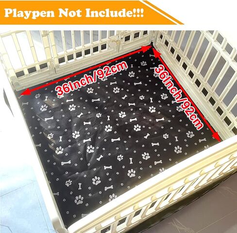 2 Pack Dog Playpen Bottom Pad Fits for 36 Inch 4 Panels Exercise Pet Playpen, Dog Crate Pad Puppy, Hoop and Loop Design (Note: Playpen Not Included). (Pink) in Kuwait