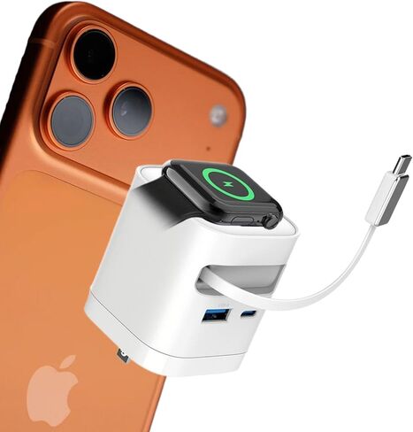 65W Retractable USB C Apple Charging Block with Built-in Apple Watch Charger,Foldable PD Fast Charger Block for iPhone 17 16 Pro Max,MacBook Pro/Air,iPad,iWatch Ultra/SE/10/9/8/7/6/5(Black) in Saudi Arabia