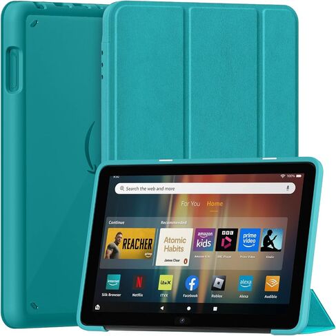 Amazon Fire HD 8 Tablet Case All -New Fire HD 8 (12/10th Gen ، 2024/2022/2020 الإصدار) ، علبة غطاء خلفي من Sanyetral Pu Pu Trifold Cover مع Wake/Sleep Nokia Tcl -Hibiscus in Saudi Arabia