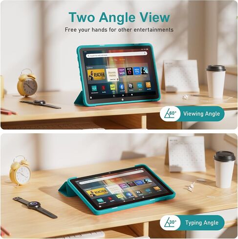 Amazon Fire HD 8 Tablet Case All -New Fire HD 8 (12/10th Gen ، 2024/2022/2020 الإصدار) ، علبة غطاء خلفي من Sanyetral Pu Pu Trifold Cover مع Wake/Sleep Nokia Tcl -Hibiscus in Saudi Arabia