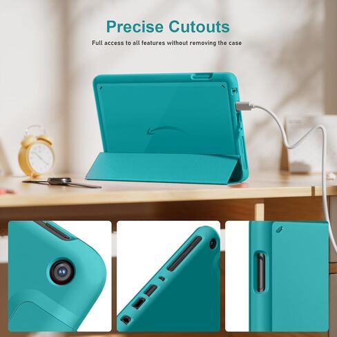 Amazon Fire HD 8 Tablet Case All -New Fire HD 8 (12/10th Gen ، 2024/2022/2020 الإصدار) ، علبة غطاء خلفي من Sanyetral Pu Pu Trifold Cover مع Wake/Sleep Nokia Tcl -Hibiscus in Saudi Arabia