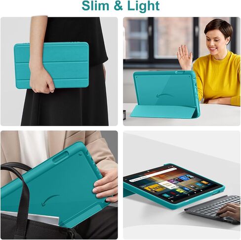 Amazon Fire HD 8 Tablet Case All -New Fire HD 8 (12/10th Gen ، 2024/2022/2020 الإصدار) ، علبة غطاء خلفي من Sanyetral Pu Pu Trifold Cover مع Wake/Sleep Nokia Tcl -Hibiscus in Saudi Arabia