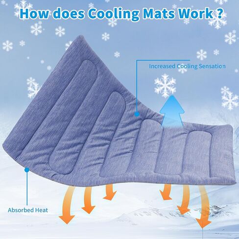 Cooling Mat for Large Dogs - Double-Sided Waterproof & Cool, Q-MAX>0.47, Portable Dog Cooling Mat for Summer. (L (36''x23'')) (L (36''x23'')) in Kuwait