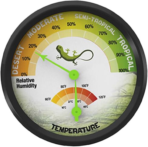 High Precision Reptile Thermometer Hygrometer with Back Sticker Reusable Mechanical Temperature and Humidity Gauge for Terrarium Vivarium Brooder Easy to Install and Design in Saudi Arabia