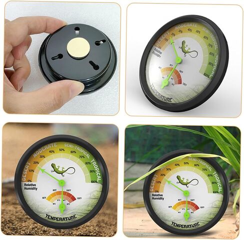 High Precision Reptile Thermometer Hygrometer with Back Sticker Reusable Mechanical Temperature and Humidity Gauge for Terrarium Vivarium Brooder Easy to Install and Design in Saudi Arabia