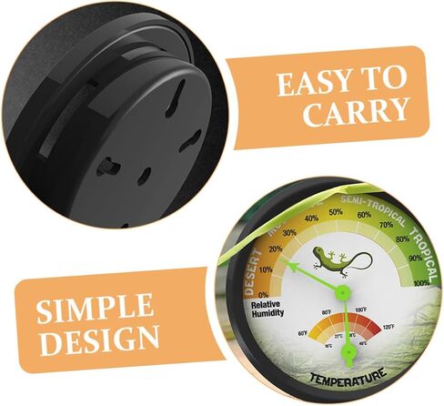 High Precision Reptile Thermometer Hygrometer with Back Sticker Reusable Mechanical Temperature and Humidity Gauge for Terrarium Vivarium Brooder Easy to Install and Design in Saudi Arabia