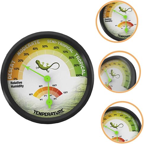 High Precision Reptile Thermometer Hygrometer with Back Sticker Reusable Mechanical Temperature and Humidity Gauge for Terrarium Vivarium Brooder Easy to Install and Design in Saudi Arabia
