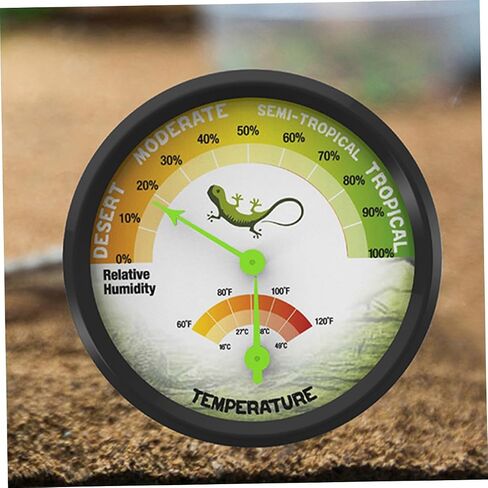 High Precision Reptile Thermometer Hygrometer with Back Sticker Reusable Mechanical Temperature and Humidity Gauge for Terrarium Vivarium Brooder Easy to Install and Design in Saudi Arabia