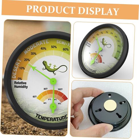 High Precision Reptile Thermometer Hygrometer with Back Sticker Reusable Mechanical Temperature and Humidity Gauge for Terrarium Vivarium Brooder Easy to Install and Design in Saudi Arabia
