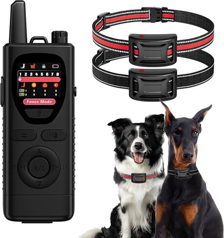 Wireless Dog Fence System - 2-in-1 Pet Containment & Training Collar with Accurate Boundary Control, IPX6 Waterproof and Rechargeable, for Large & Medium 1 Dogs Black in Saudi Arabia