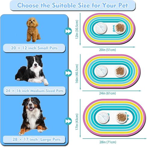 Pet Feeding Mat – 20''x12'' Absorbent Dog Food Mat, Pet Water Mats Protect Floor, No Stains Quick Dry Water Bowl Mats, Non-Slip Rubber Base Pets Placemats for Food, Beige in Saudi Arabia