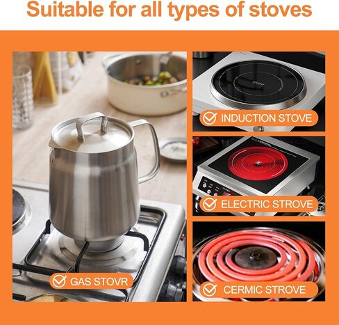 وعاء مقلاة عميقة من الفولاذ المقاوم للصدأ 304 مع سلة ومصفاة، القلي، الطبخ، التخييم، حاوية فلتر الزيت، 3.5 لتر (3.5Qt) in Kuwait