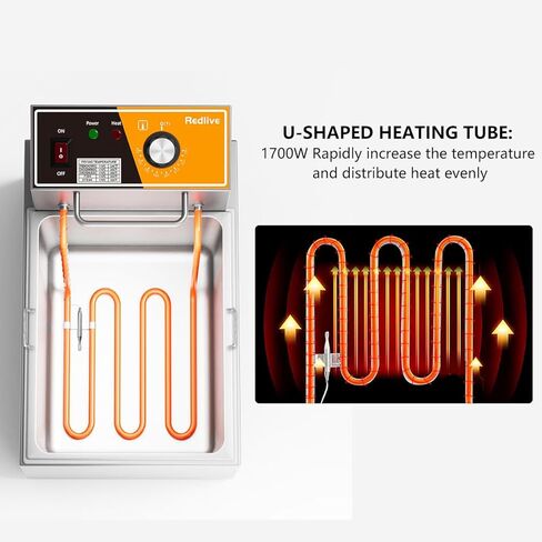 مقلاة كهربائية عميقة 20 لتر/21 كيو تي مقلاة تجارية كبيرة السعة من الفولاذ المقاوم للصدأ مع سلة، مقلاة عميقة على سطح المنضدة 3400 وات 110 فولت للاستخدام المنزلي والمطبخ والمطعم مع التحكم في درجة الحرارة in Kuwait
