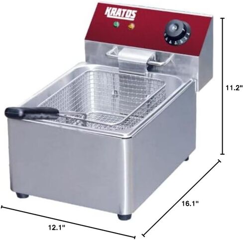 مقلاة عميقة كهربائية تجارية من كراتوس، مقلاة سعة 10 رطل مع سلة، مقلاة من الفولاذ المقاوم للصدأ للمطاعم، منصات الامتياز in Kuwait