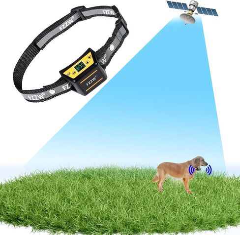 Plkm Dog Wireless GPS Fence Pet Electric Fence Containment System, Adjustable Control Range Warning Strength, Wireless Charging GPS Wireless Dog Fence, Fully Sealed Waterproof Collar Receiver in Kuwait