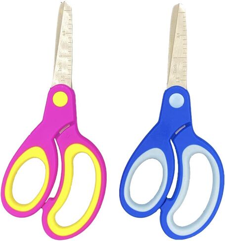 Left-handed Kids Scissors by Galadim (Pack of 5, Rounded-tip, 5.2-Inch) - Lefty Soft Touch Blunt School Student Scissors Shears GD-018-J in Kuwait