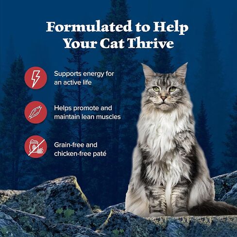 Blue Buffalo Wilderness Rocky Mountain Recipe Adult Wet Cat Food Paté, Chicken-Free & Grain-Free Recipe, Made with Natural Ingredients, Red Meat Feast, 5.5-oz. Cans (24 Count) in Saudi Arabia