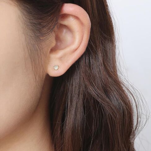 Meissa 925 Sterling Silver Heart Flat Back Earrings for Women Screw Back Nickel Free Earrings Tiny Hypoallergenic Toddler Earrings in Saudi Arabia