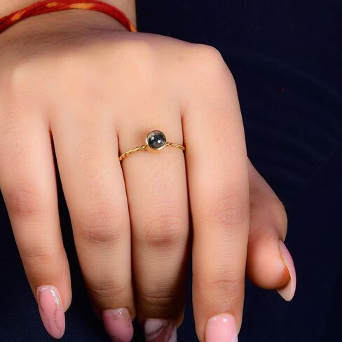 PANOPLY Moss Agate Ring, 925 Sterling Silver Ring, Green Girl Ring, Agate Ring, Twist Band Ring For Women in Saudi Arabia