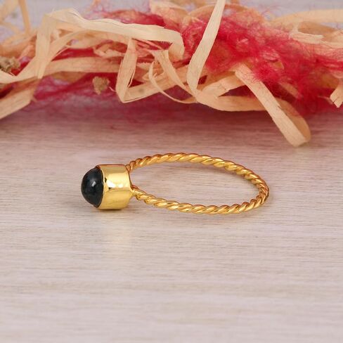 PANOPLY Moss Agate Ring, 925 Sterling Silver Ring, Green Girl Ring, Agate Ring, Twist Band Ring For Women in Saudi Arabia