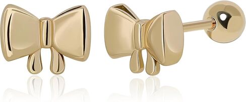 Meissa Dainty Bow Earrings for Women Girls Gold Earrings Srew Back Hypoallergenic Sleep-on Earrings for Sensitive Ears 925 Sterling Silver Ball Back Earrings in Saudi Arabia