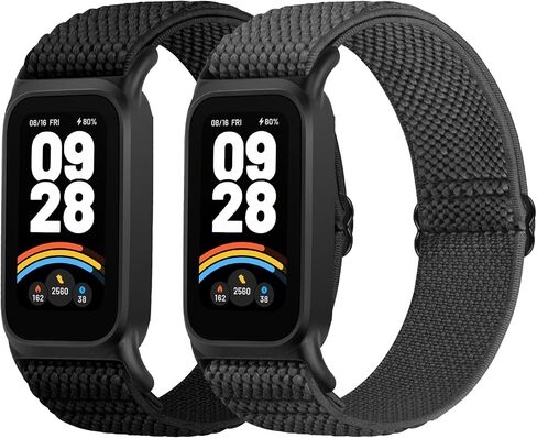 2 حزمة نطاقات مرنة متوافقة مع Xiaomi Smart Watch 9 من الرجال النشطين ، والمعصم الرياضي البديل النايلون الناعم لمشاهدة Redmi 3 in Kuwait