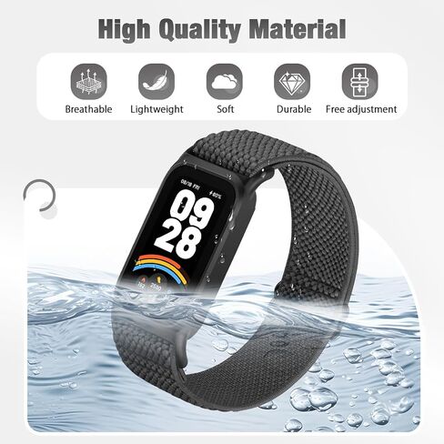 2 حزمة نطاقات مرنة متوافقة مع Xiaomi Smart Watch 9 من الرجال النشطين ، والمعصم الرياضي البديل النايلون الناعم لمشاهدة Redmi 3 in Kuwait