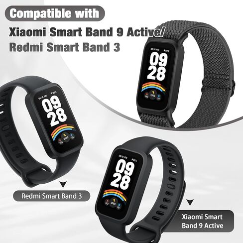 2 حزمة نطاقات مرنة متوافقة مع Xiaomi Smart Watch 9 من الرجال النشطين ، والمعصم الرياضي البديل النايلون الناعم لمشاهدة Redmi 3 in Kuwait