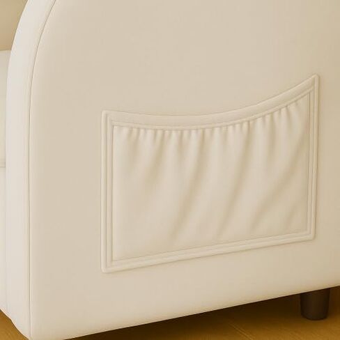 Friendly Armchair with Scratch-Resistant Fabric, Built-in Cat & Dog Hideaway, Dual-Use Sofa Chair with Side Pocket (Beige) in Saudi Arabia