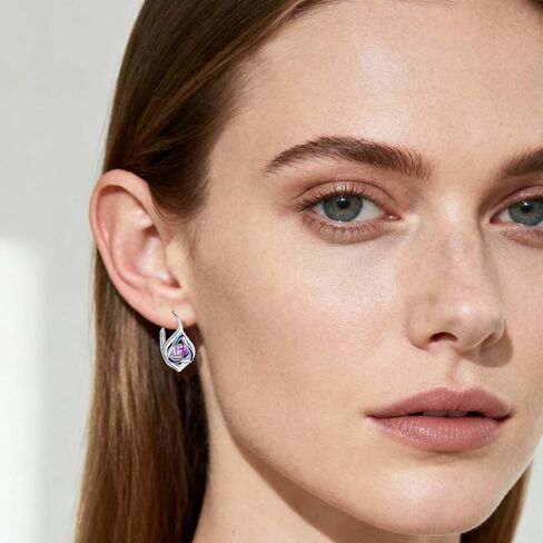 Leverback Earrings for Women 925 Sterling Silver Celtic Moonstone Trinity Knot Earring Irish Jewelry Gifts for Women Teen Girls Good Luck Gifts in Saudi Arabia